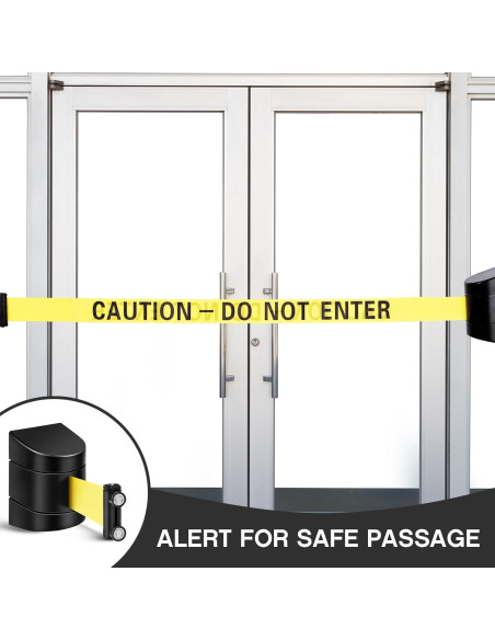 Barrera Retráctil Magnética Barydat 5.0 m Precaución No Entrar