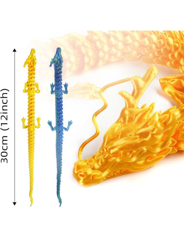 2 Dragones Impresos en 3D WUQIREN 30 cm Articulados