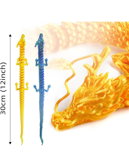 2 Dragones Impresos en 3D WUQIREN 30 cm Articulados