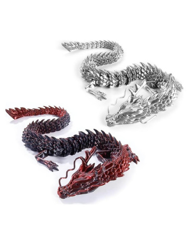 2 Dragones Impresos en 3D WUQIREN 30 cm Articulados