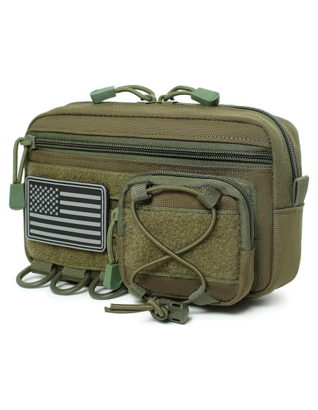 Bolsa Molle Horizontal Lemubeane Verde OD 23.9x15cm EDC