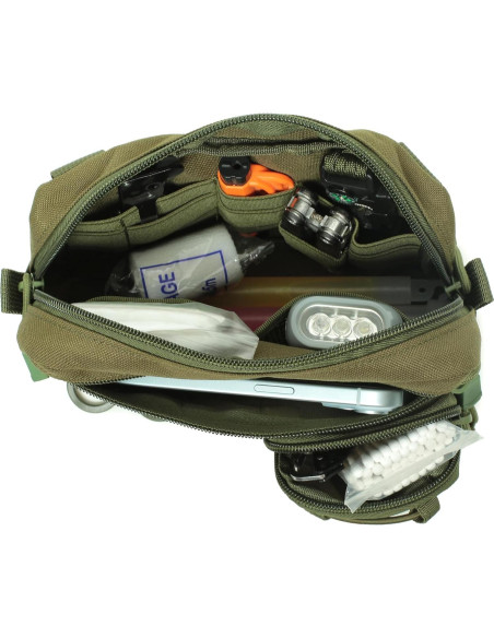 Bolsa Molle Horizontal Lemubeane Verde OD 23.9x15cm EDC