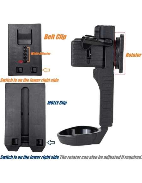 Soporte Táctico para Linterna TACNEX 1"-1.25" Clip Cinturón Soporte Táctico para Linterna TACNEX 1"-1.25" Clip Cinturón