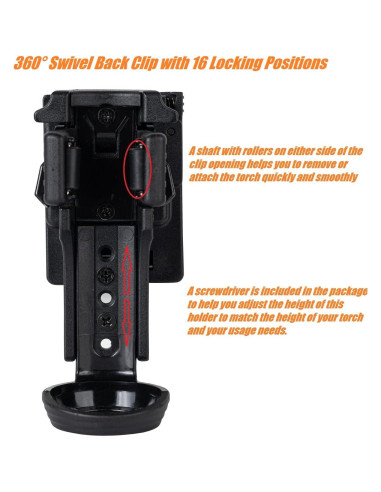 Soporte Táctico para Linterna TACNEX 1"-1.25" Clip Cinturón