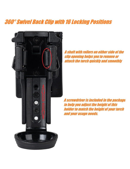 Soporte Táctico para Linterna TACNEX 1"-1.25" Clip Cinturón Soporte Táctico para Linterna TACNEX 1"-1.25" Clip Cinturón