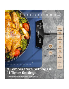 Bandeja Calentadora de Comida ACHHAH 60x40cm 9 Niveles Temperatura 2