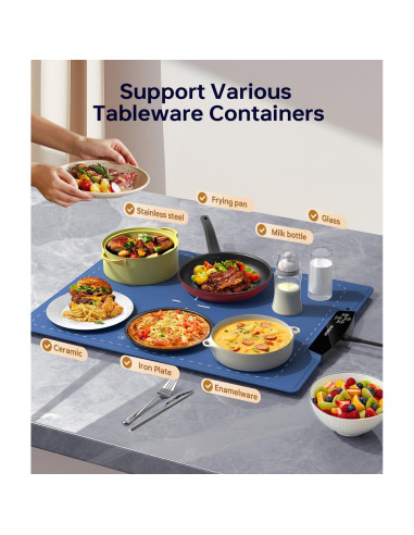 Bandeja Calentadora de Comida ACHHAH 60x40cm 9 Niveles Temperatura