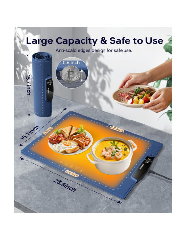 Bandeja Calentadora de Comida ACHHAH 60x40cm 9 Niveles Temperatura