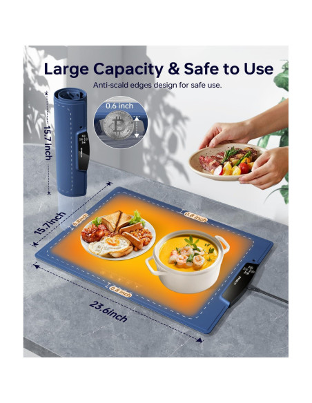 Bandeja Calentadora de Comida ACHHAH 60x40cm 9 Niveles Temperatura