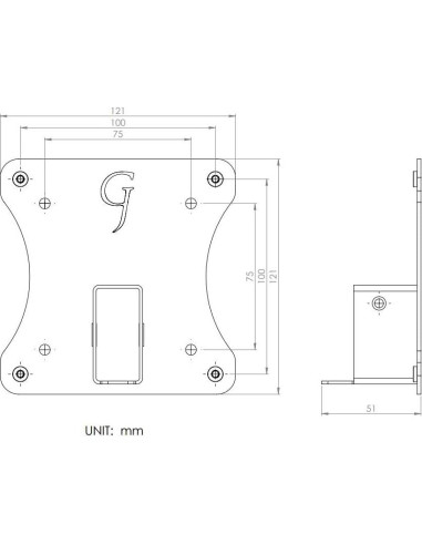 Adaptador VESA Gladiator Joe para Monitores HP Pavilion M Series
