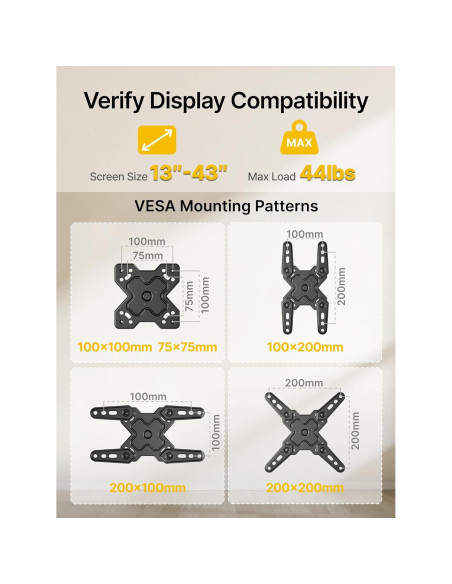 Soporte de Pared para TV monTEK 13-43" Movimiento Completo
