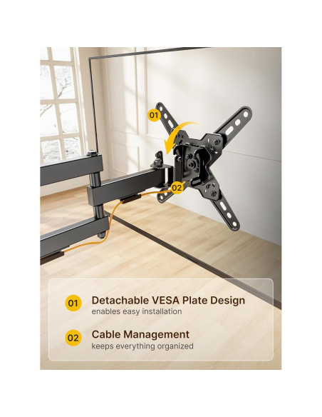 Soporte de Pared para TV monTEK 13-43" Movimiento Completo