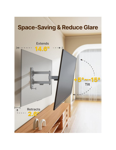 Soporte de Pared para TV monTEK 13-43" Movimiento Completo