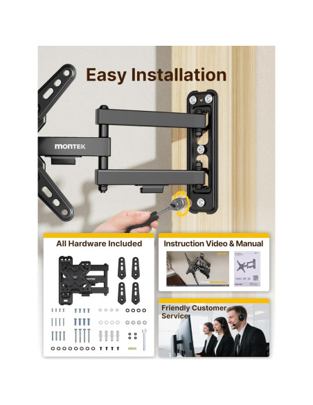 Soporte de Pared para TV monTEK 13-43" Movimiento Completo