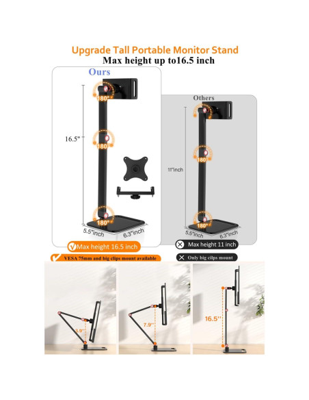 Soporte de Monitor Portátil Ajustable AiFeelife 10-17.3" VESA