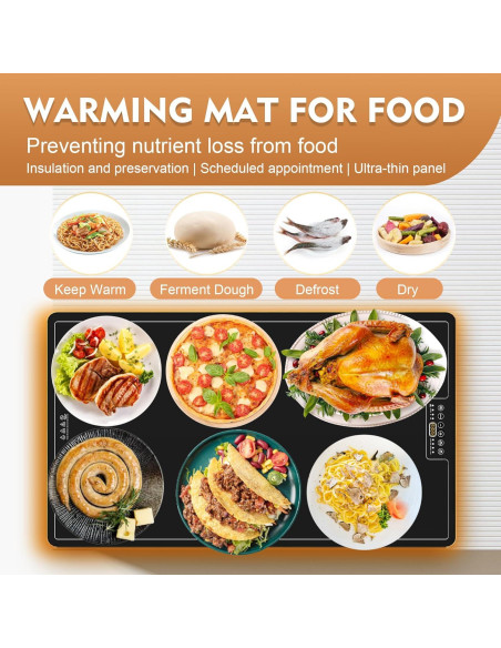 Bandeja Calentadora Eléctrica TOPRATED 61x41 cm con Termostato