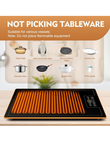 Bandeja Calentadora Eléctrica TOPRATED 61x41 cm con Termostato