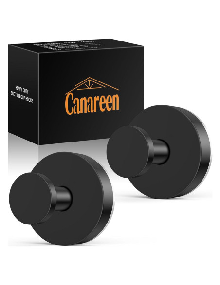Ganchos de Ventosa Canareen 2 pcs Negro Acero Inoxidable