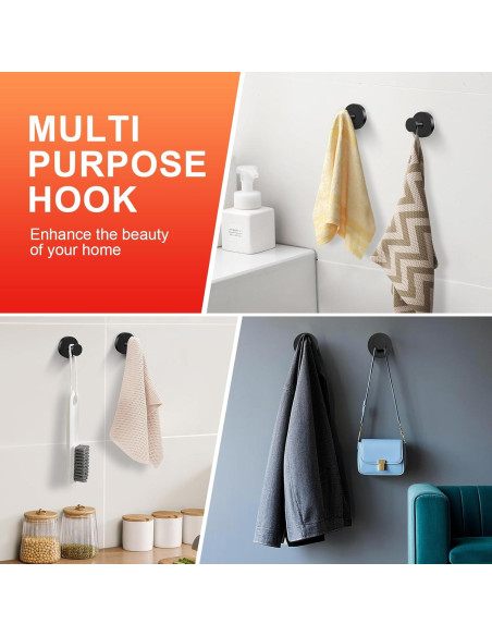 Ganchos de Ventosa Canareen 2 pcs Negro Acero Inoxidable