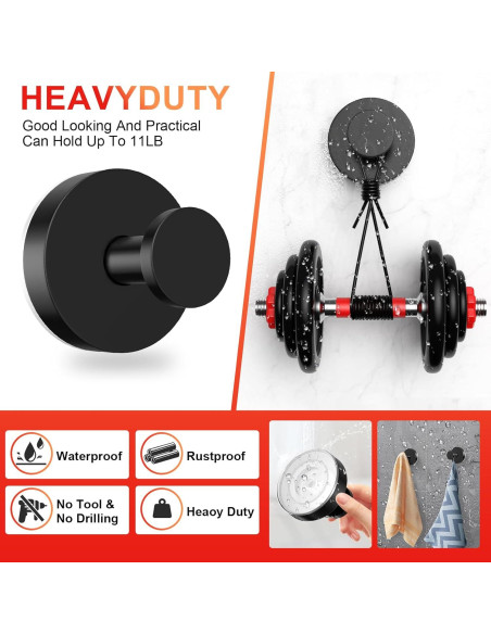 Ganchos de Ventosa Canareen 2 pcs Negro Acero Inoxidable