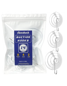 Ganchos de Succión Aweshock 14 Piezas Impermeables Transparentes