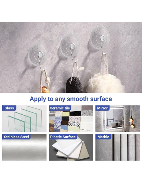 Ganchos de Succión Aweshock 14 Piezas Impermeables Transparentes