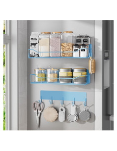 Estante Magnético para Especias IYEBAU 3 Paquetes Azul