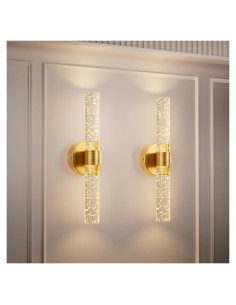 Juego de 2 apliques de pared dorados Gift4U recargables 13000mAh