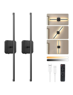 Juego de 2 Apliques de Pared LED Inalámbricos KunruiTAI