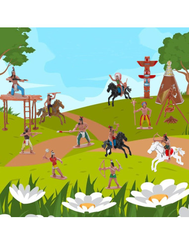 Figuras Nativas Americanas ONEST 26 Piezas Juguetes Educativos