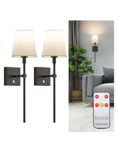 Juego de 2 Apliques de Pared Inalámbricos Irotine HW809 Negro