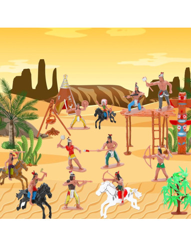 Figuras Nativas Americanas ONEST 26 Piezas Juguetes Educativos