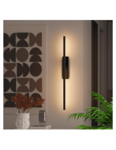 Aplique de Pared LED Recargable Coinmit 64.8cm Negro