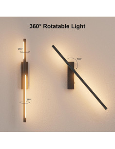 Aplique de Pared LED Recargable Coinmit 64.8cm Negro 2