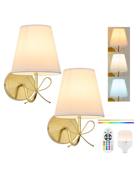 Aplique de Pared Inalámbrico PASSICA Set de 2 LED Recargables