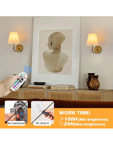 Aplique de Pared Inalámbrico PASSICA Set de 2 LED Recargables