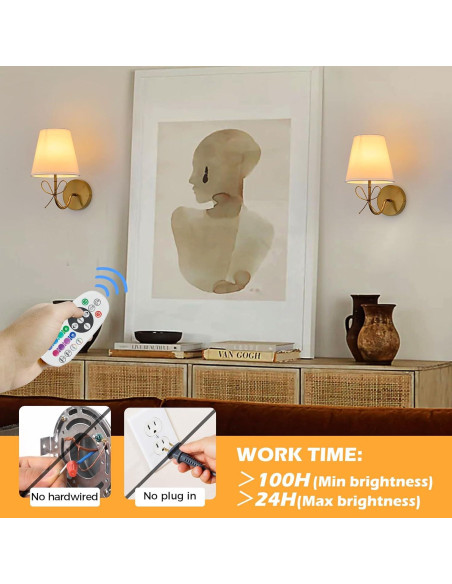 Aplique de Pared Inalámbrico PASSICA Set de 2 LED Recargables