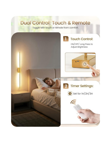 Apliques de Pared Inalámbricos GOEBLESON 10000mAh Set de 2