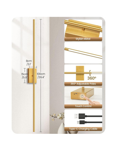 Apliques de Pared Inalámbricos GOEBLESON 10000mAh Set de 2