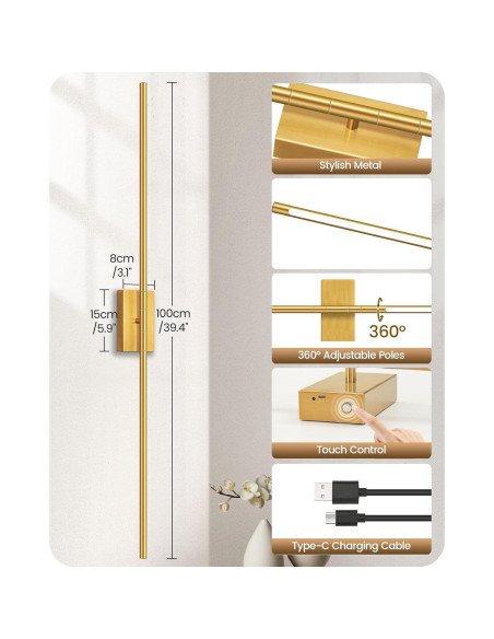 Apliques de Pared Inalámbricos GOEBLESON 10000mAh Set de 2