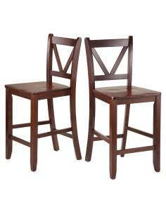 Taburetes de Mostrador Winsome Victor 61 cm 2 Piezas Nogal