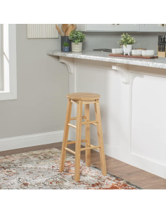 Taburetes de Bar PJ Wood Natural 73.66 cm Juego de 2 2