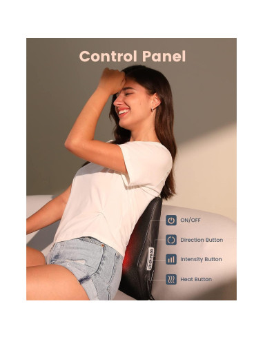 Masajeador de Espalda Eazfy con Calor y 4 Nodos Shiatsu