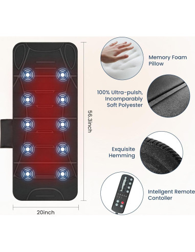 Esterilla de Masaje Comfier CF-3401 con Calor y 10 Motores