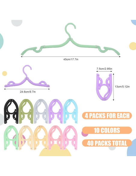 40 Perchas Plegables Dazarey para Viaje y Hogar Multicolor