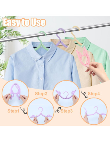 40 Perchas Plegables Dazarey para Viaje y Hogar Multicolor