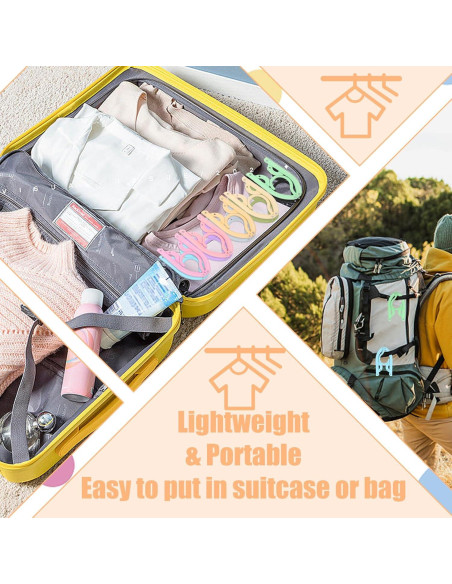 40 Perchas Plegables Dazarey para Viaje y Hogar Multicolor