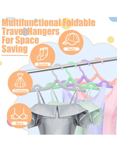 40 Perchas Plegables Dazarey para Viaje y Hogar Multicolor
