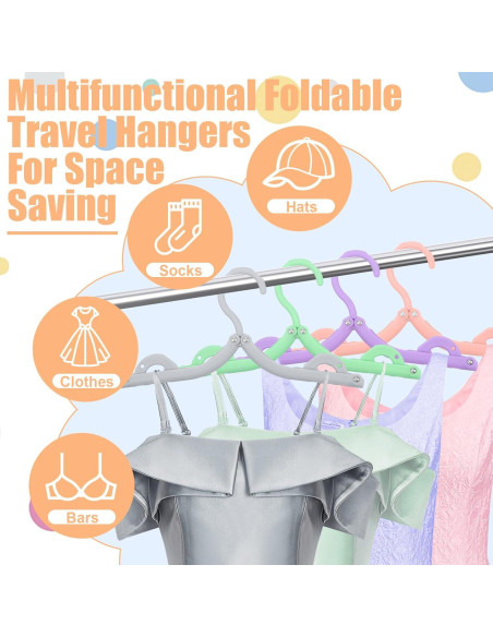 40 Perchas Plegables Dazarey para Viaje y Hogar Multicolor