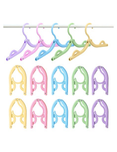 10 Perchas de Viaje Plegables ZSFUMYU Coloridas 46x16.5cm